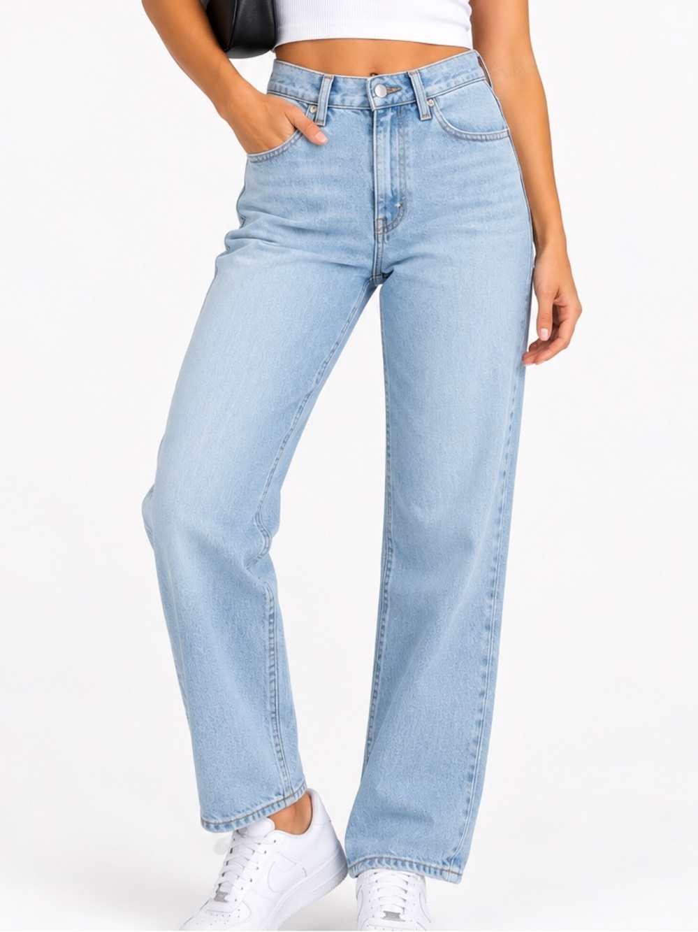Aritzia Denim Forum Light Wash Straight Leg Jeans Size 28